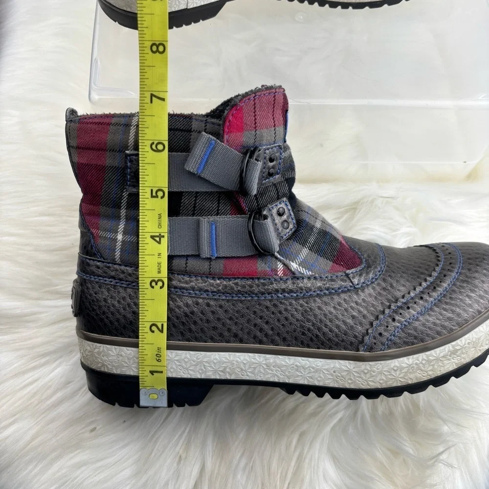 UGG Australia Checkered Leather Boots with Buckles